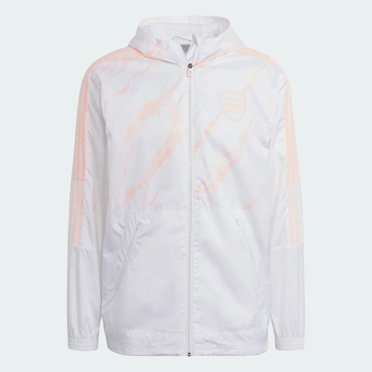 Adidas 2021 Arsenal Windbreaker Jacket - White-Light Orange (Front)
