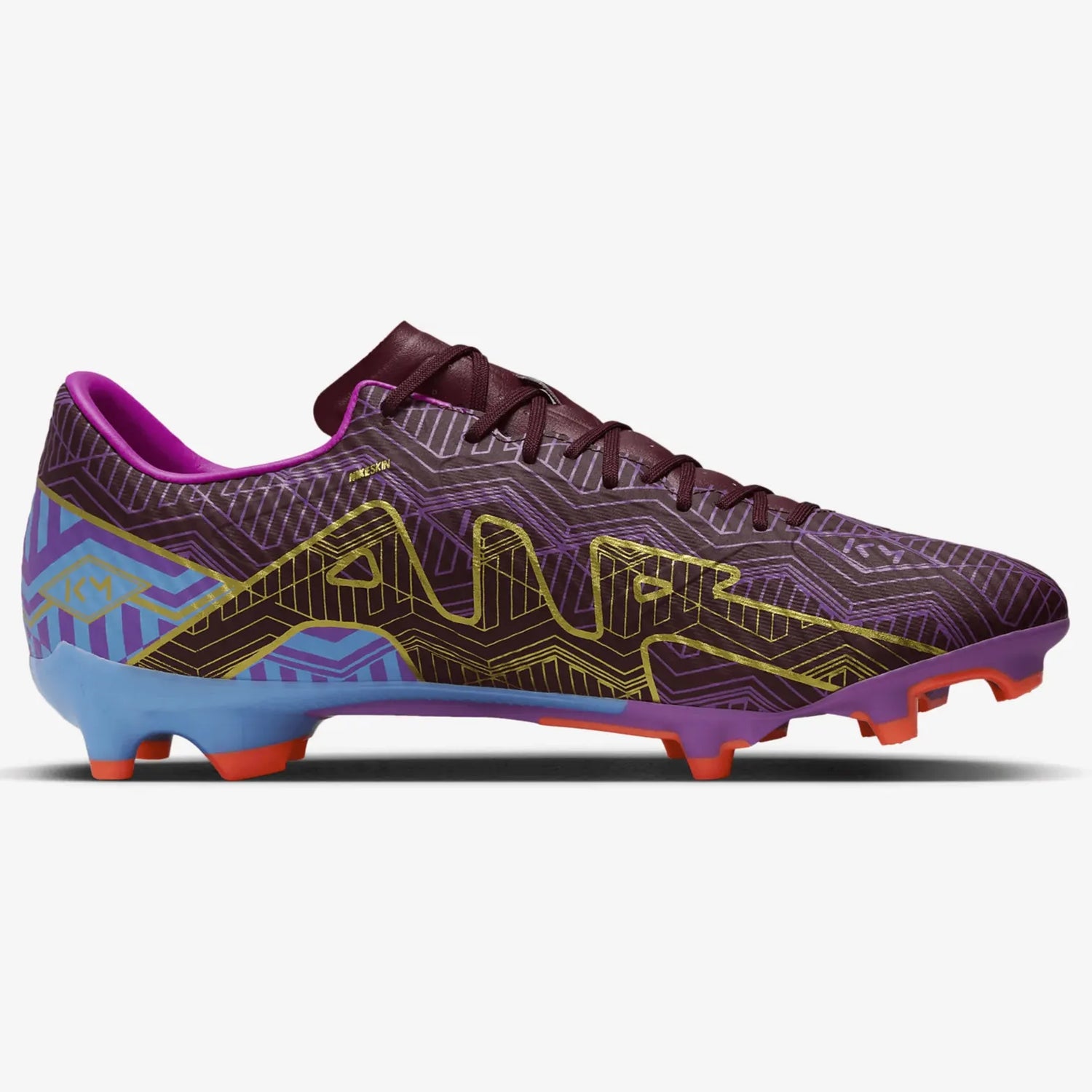 Nike Zoom Vapor 15 Academy KM FG-MG - Dark Beetroot-Gold (Side 2)