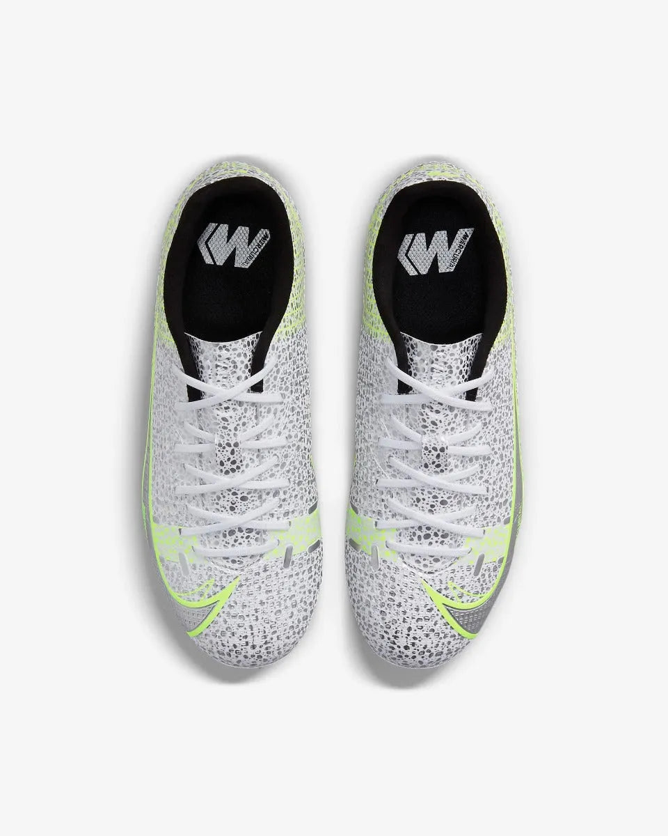 Nike JR Vapor 14 Academy FG-MG - White-Grey-Volt (Pair - Top)