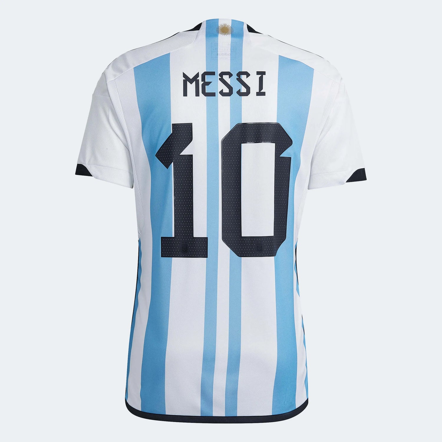 adidas 2022-23 Argentina Home Messi #10 Jersey - White-Light Blue (Back)