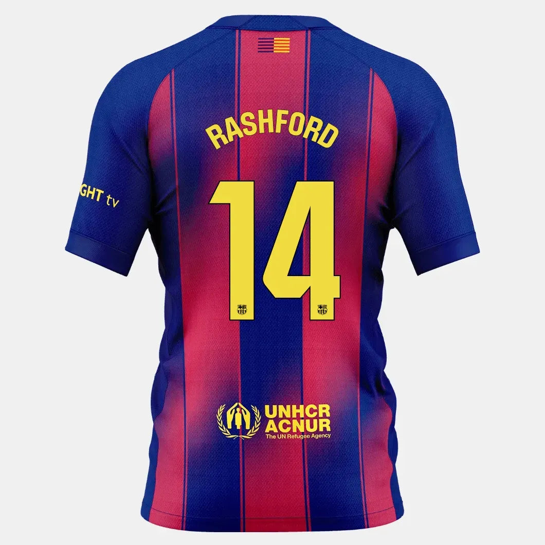 Nike 2025-26 Barcelona Men's Stadium Home Soccer Jersey (Rashford)