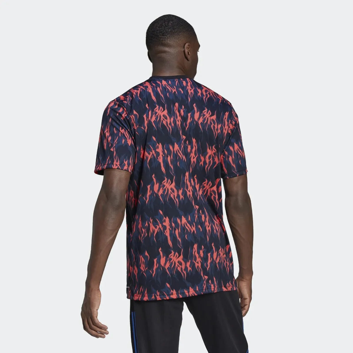 adidas 21-22 Manchester United Pre-Match Jersey - Black-Shock Red (Model - Back)