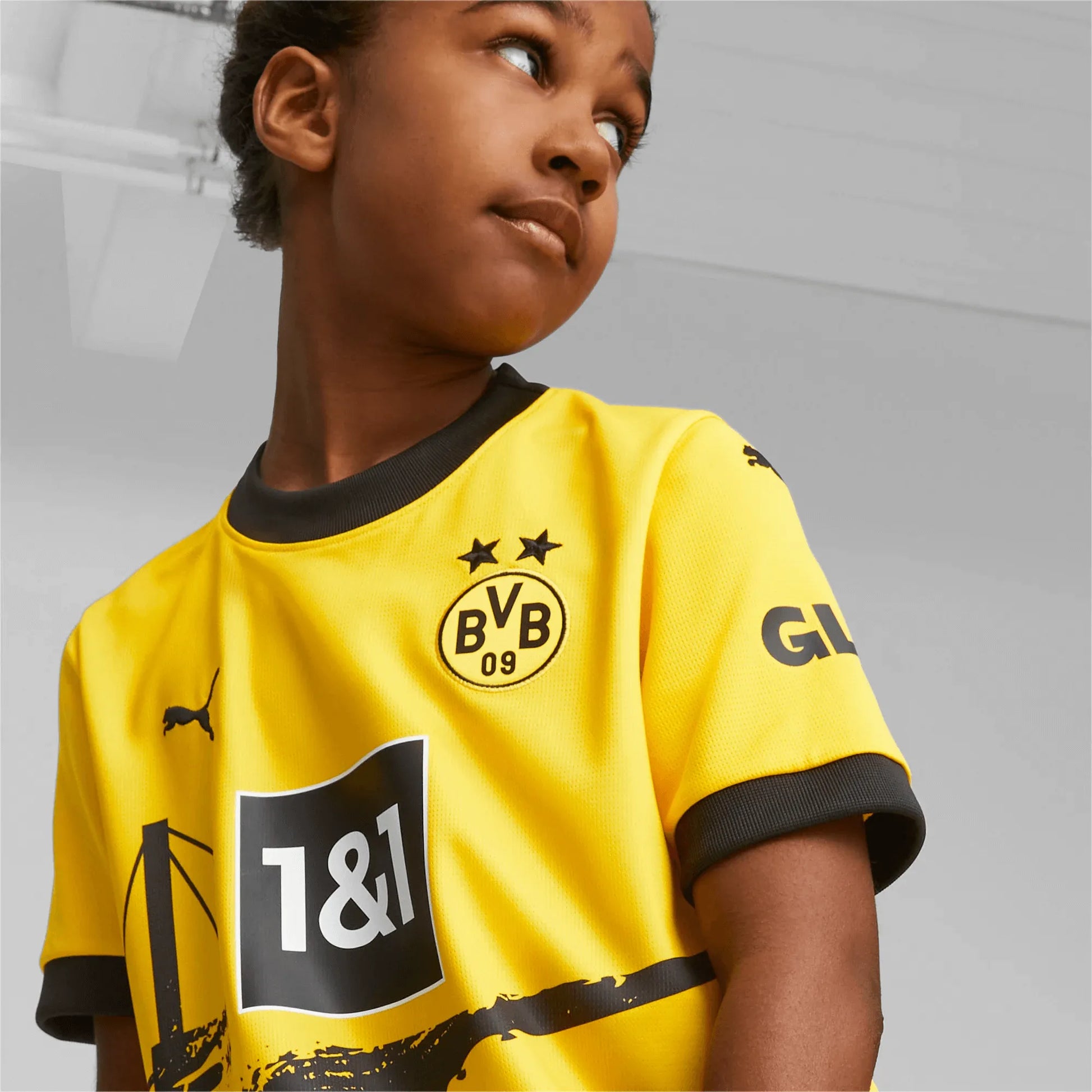 Puma 2023-24 Borussia Dortmund Youth Stadium Home Jersey (Detail 1)