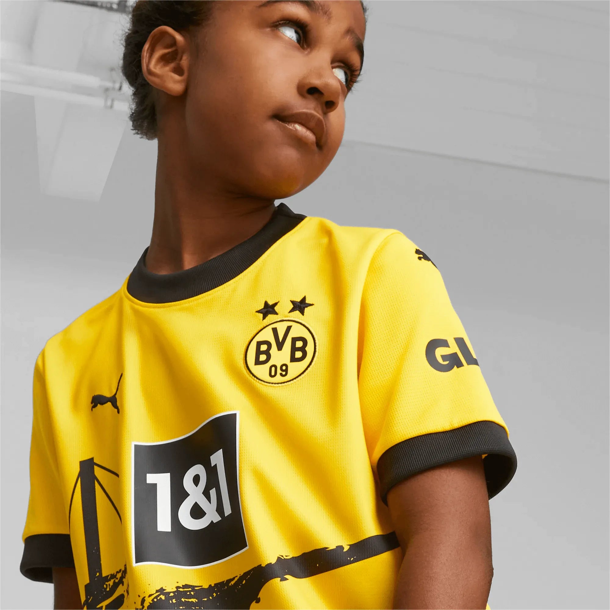 Puma 2023-24 Borussia Dortmund Youth Stadium Home Jersey (Detail 1)