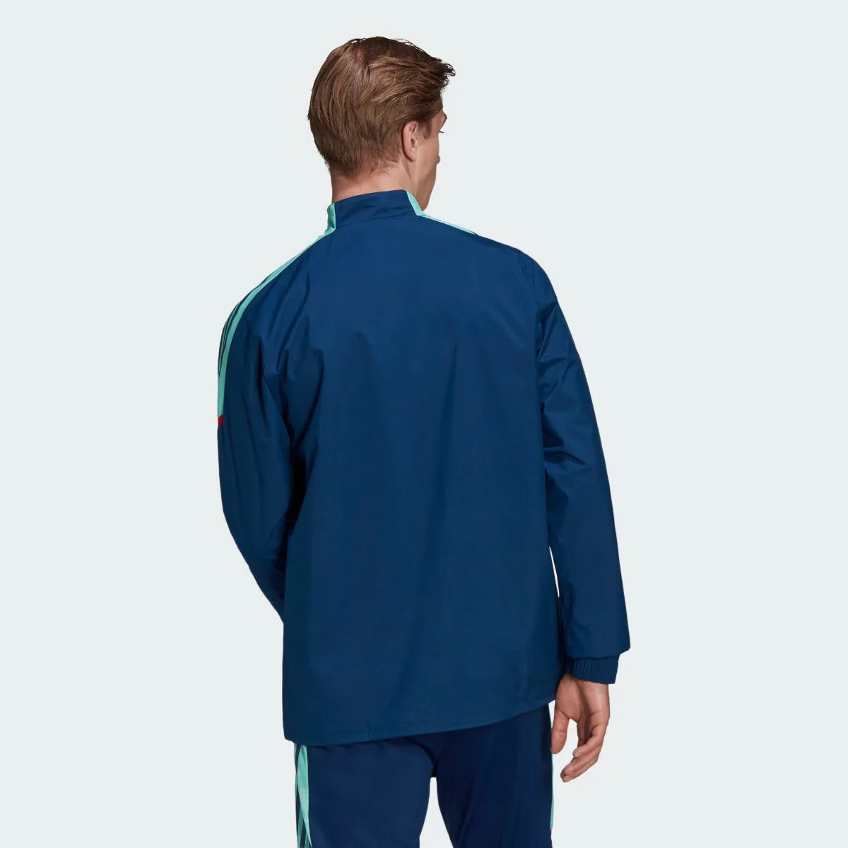 Adidas 2021-22 Arsenal EU Hybrid Top - Navy-Teal (Model - Back)