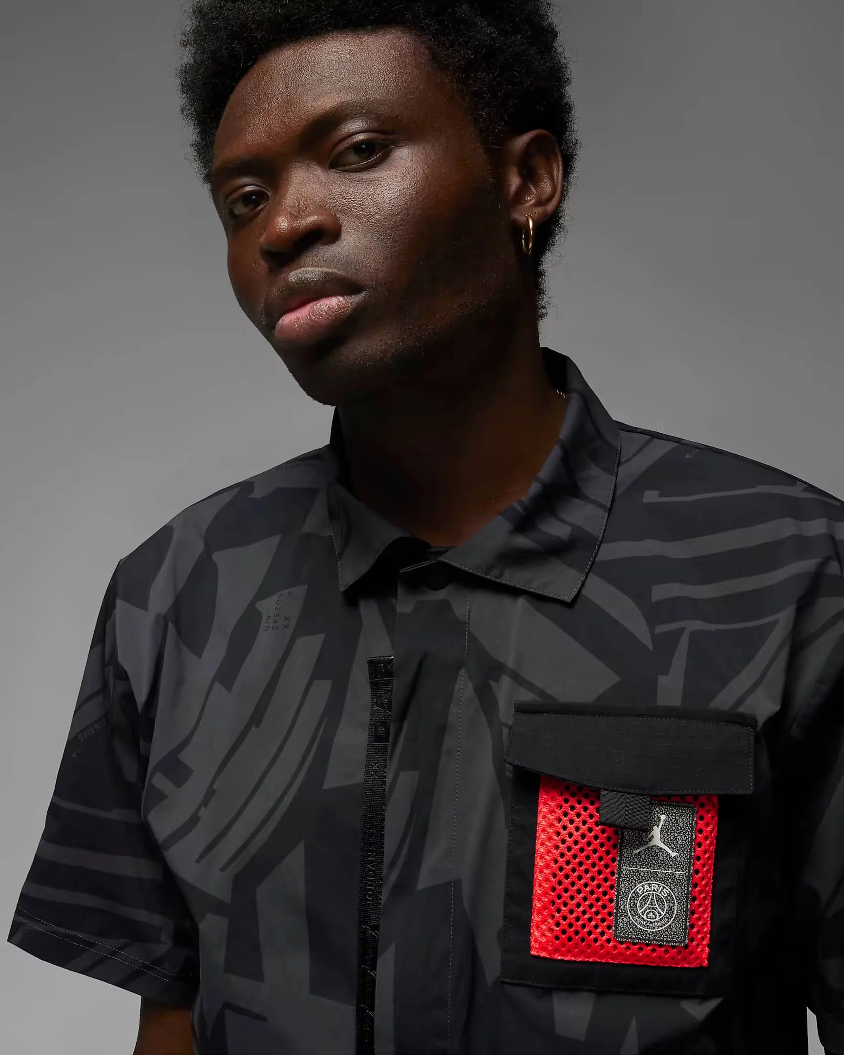 Jordan 2022-23 PSG Statement Shirt - Black-Smoke Grey (Detail 1)