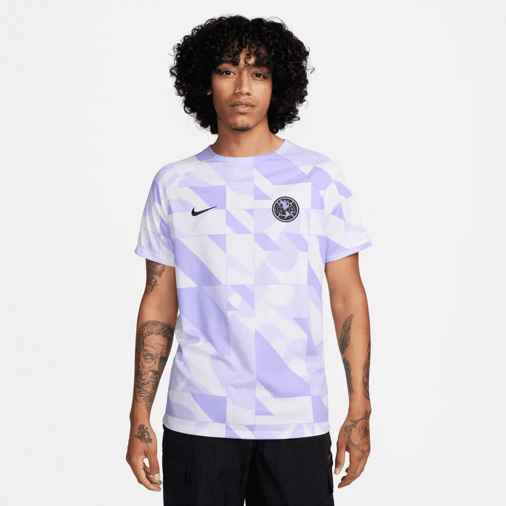 Nike 2023-24 Club America Men's Academy Pro Third Pre-Match SS Top (Model - Front)