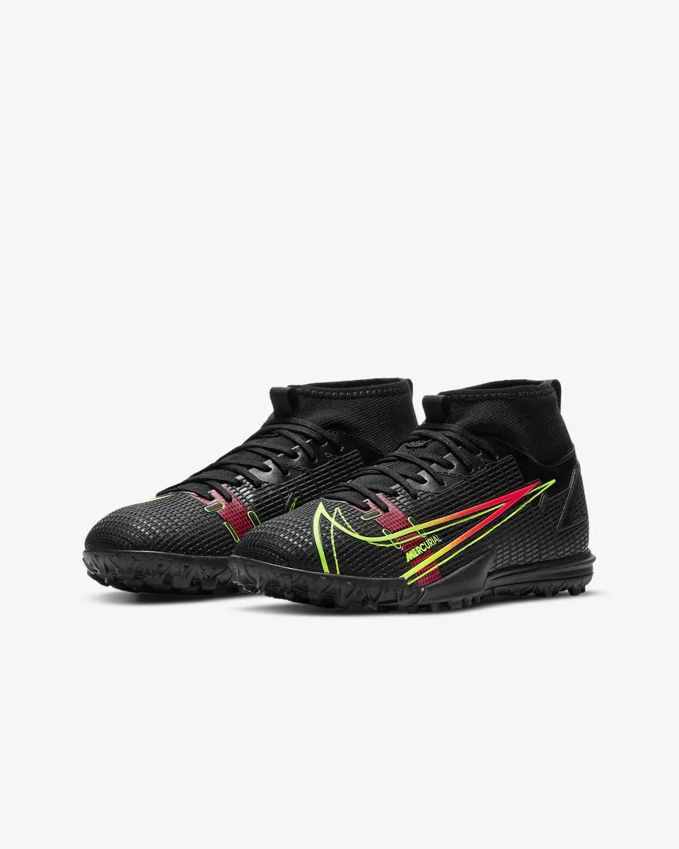 Nike JR Mercurial Superfly 8 Academy TF - Black-Volt-Crimson