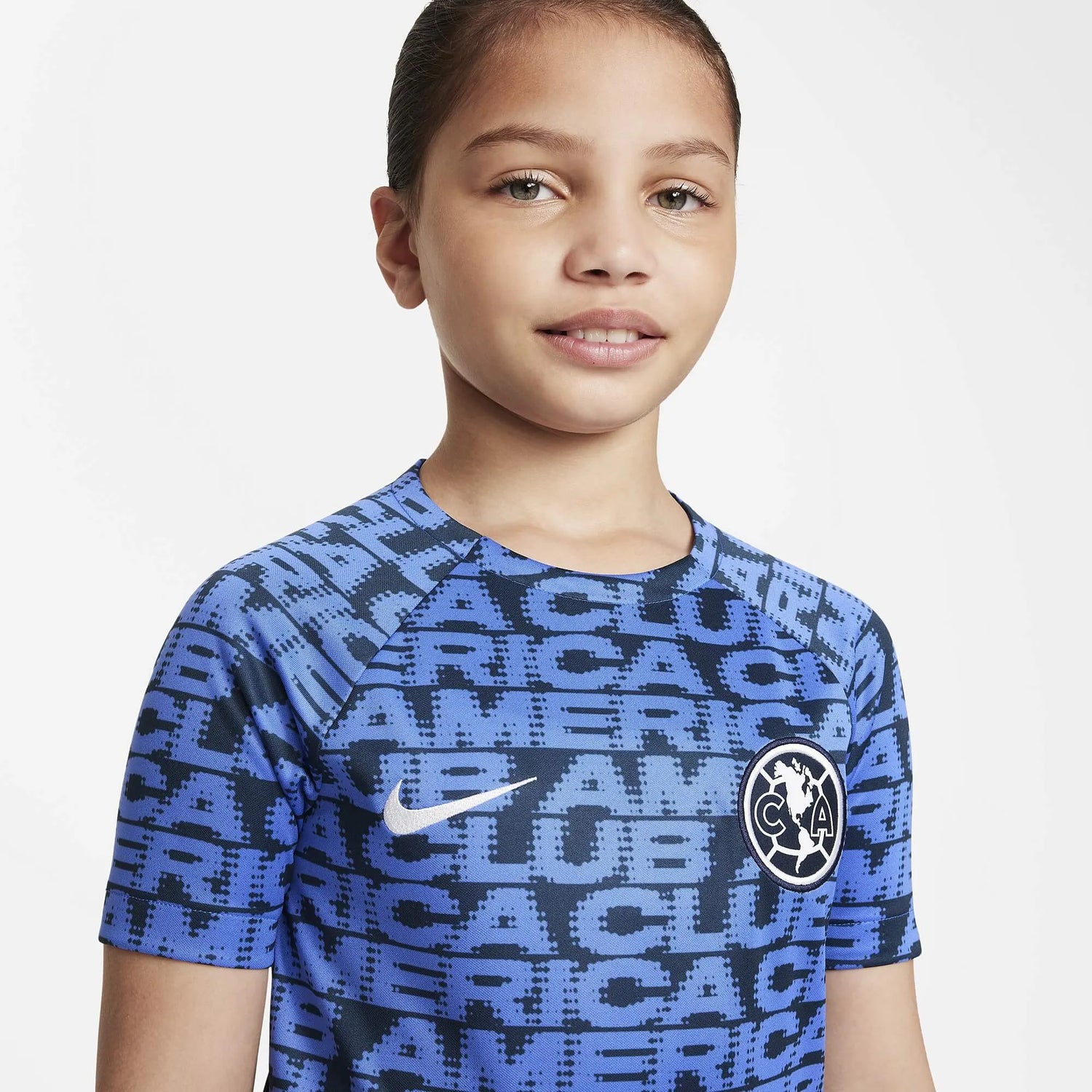 Nike 2022-23 Club America Youth Pre Match Jersey - Blue-Black (Detail 1)