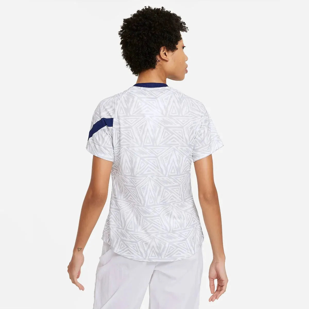 Nike 2021-22 USA Women Pre-Match SS Jersey - White-Navy (Model - Back)