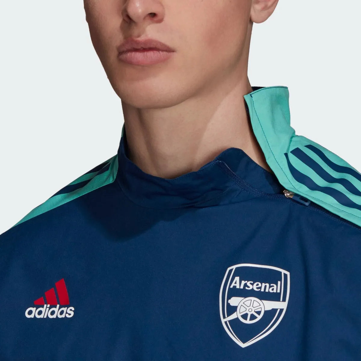 Adidas 2021-22 Arsenal EU Hybrid Top - Navy-Teal (Detail 1)