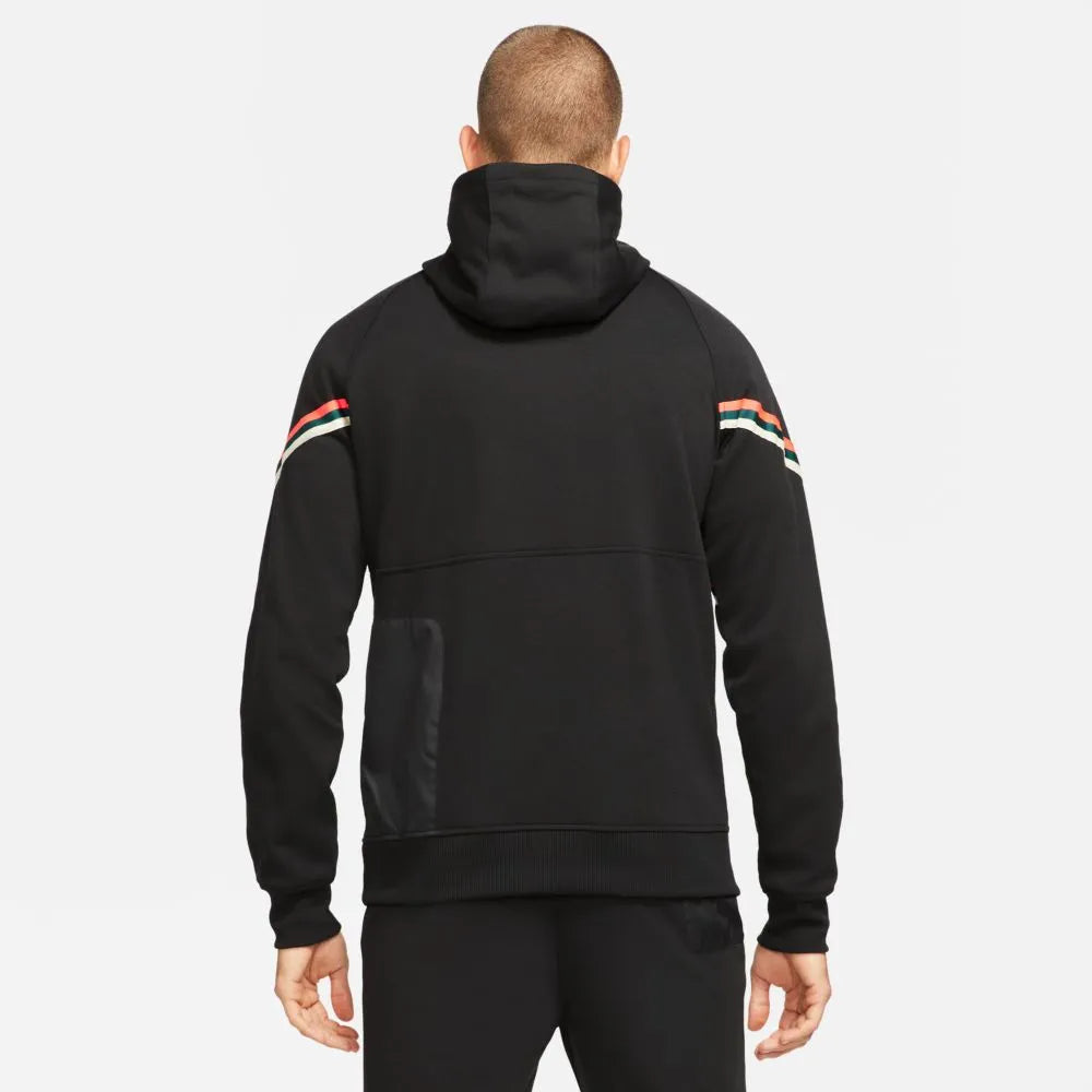 Nike 2021-22 Liverpool Half-Zip Travel Fleece Hoodie - Black (Model - Back)