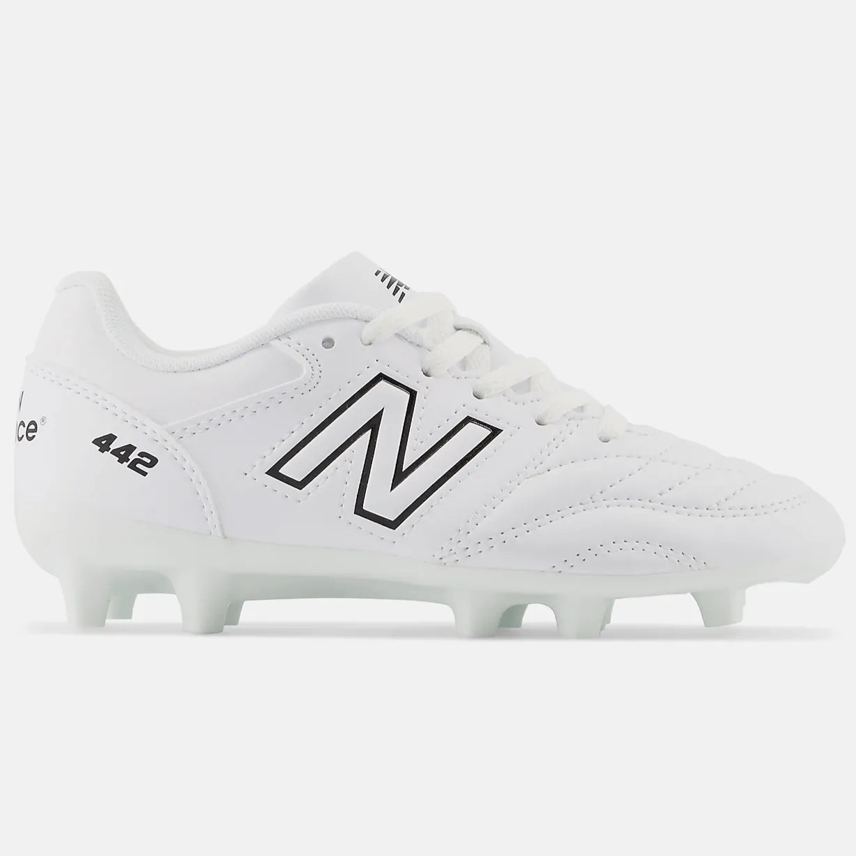 New Balance JR 442 V2 Academy FG Wide White with Black (Side 1)