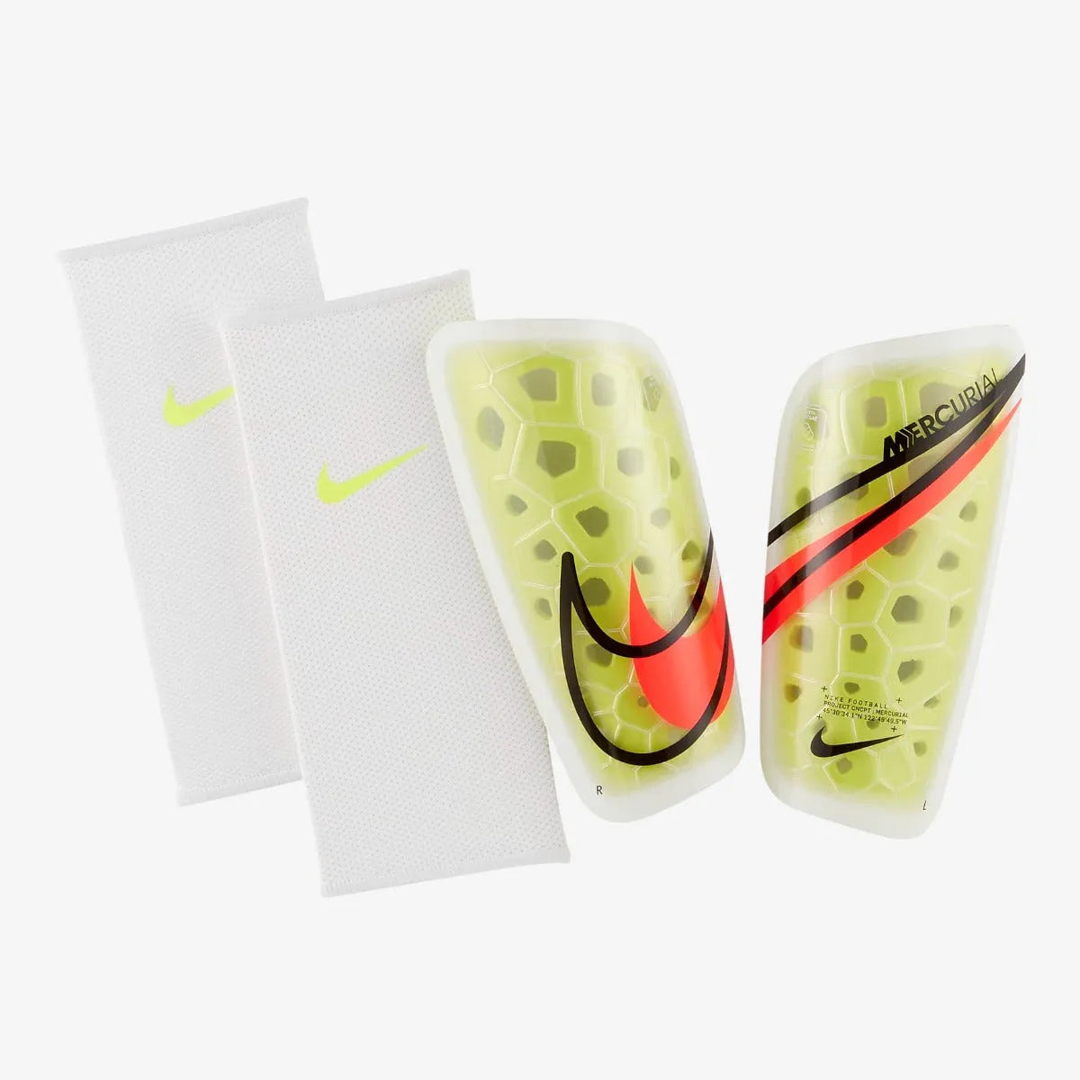 Nike Mercurial Lite Shin Guards - Volt-Bright Crimson (Set)