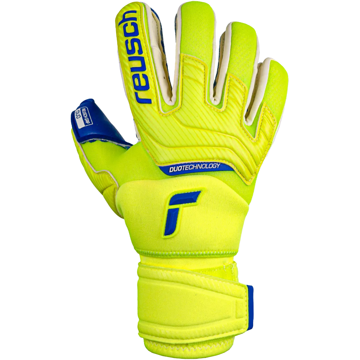 Reusch Attrakt Duo Ortho-Tec Goalkeeper Gloves - Volt-Blue (Single - Outer)