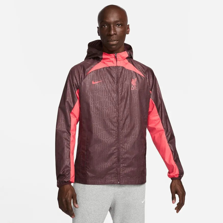 Nike 2022-23 Liverpool AWF Jacket - Burgundy-Siren Red (Model - Front)
