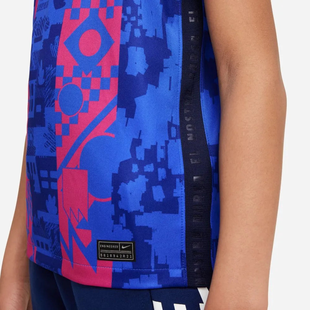 Nike 2021-22 Barcelona Youth Third Jersey - Hyper Royal-Varsity Maize (Detail 3)