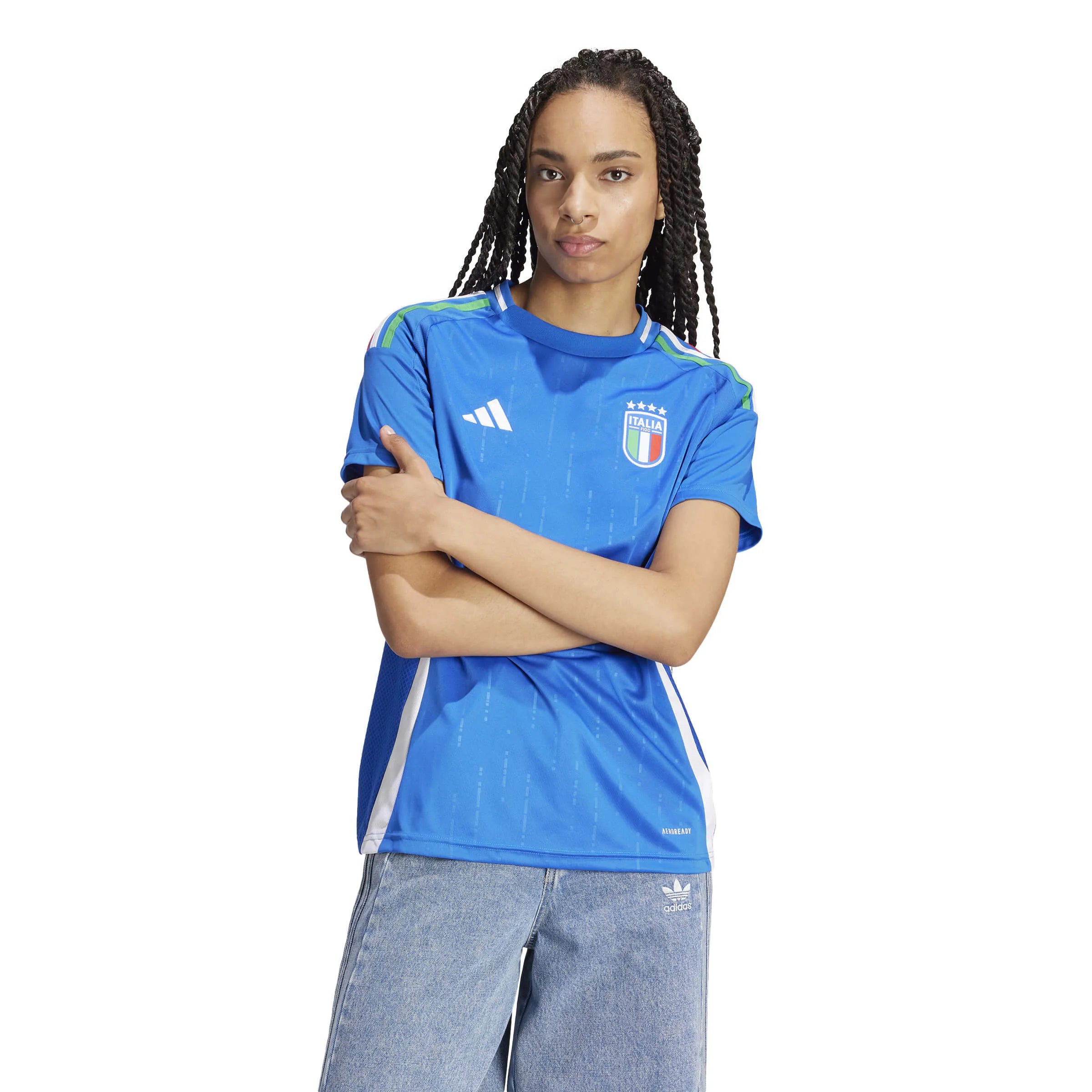 adidas 2024-25 Italy Women's Stadium Home Jersey (Model - Front)