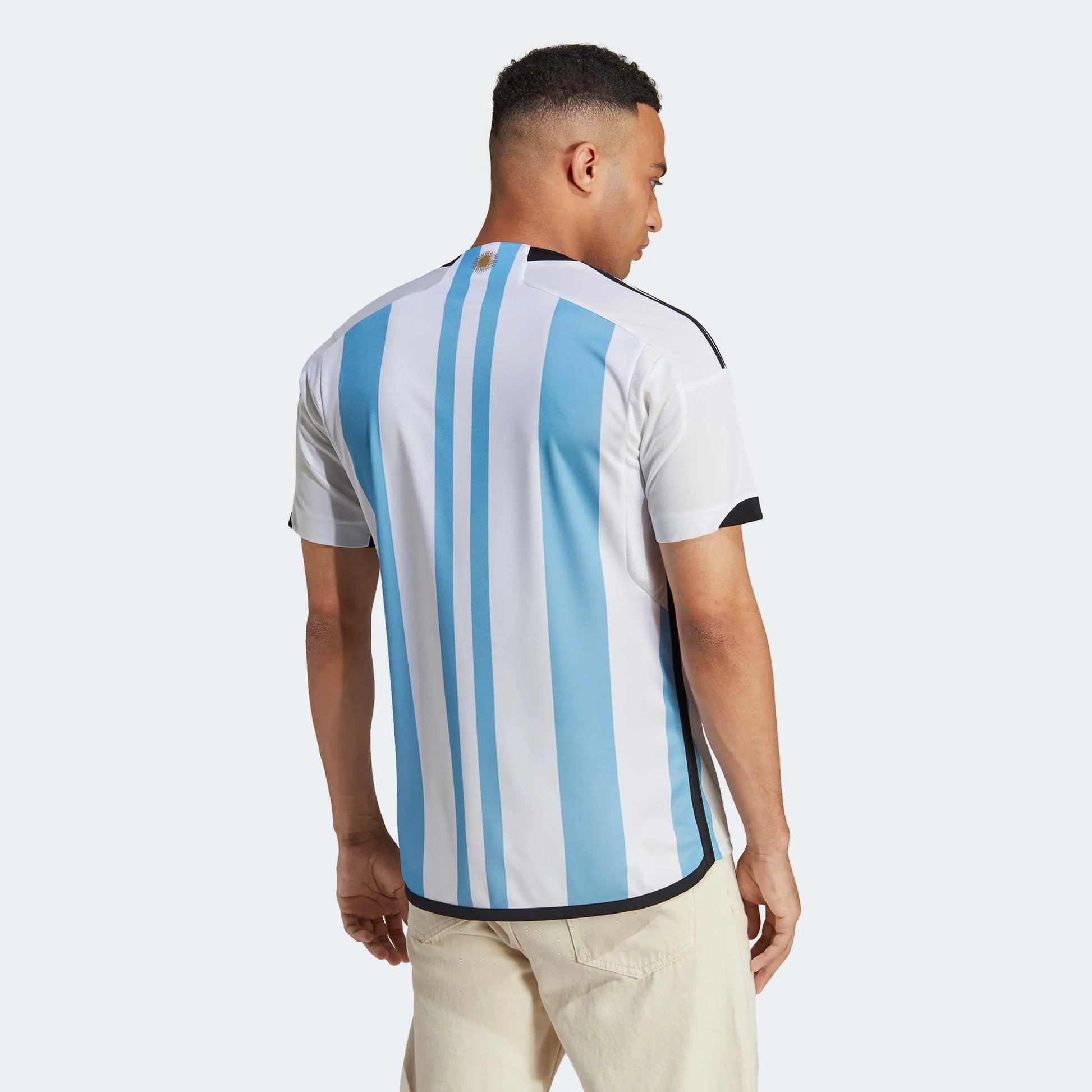 adidas 2022-23 Argentina Home Jersey - White-Light Blue (Model - Back)