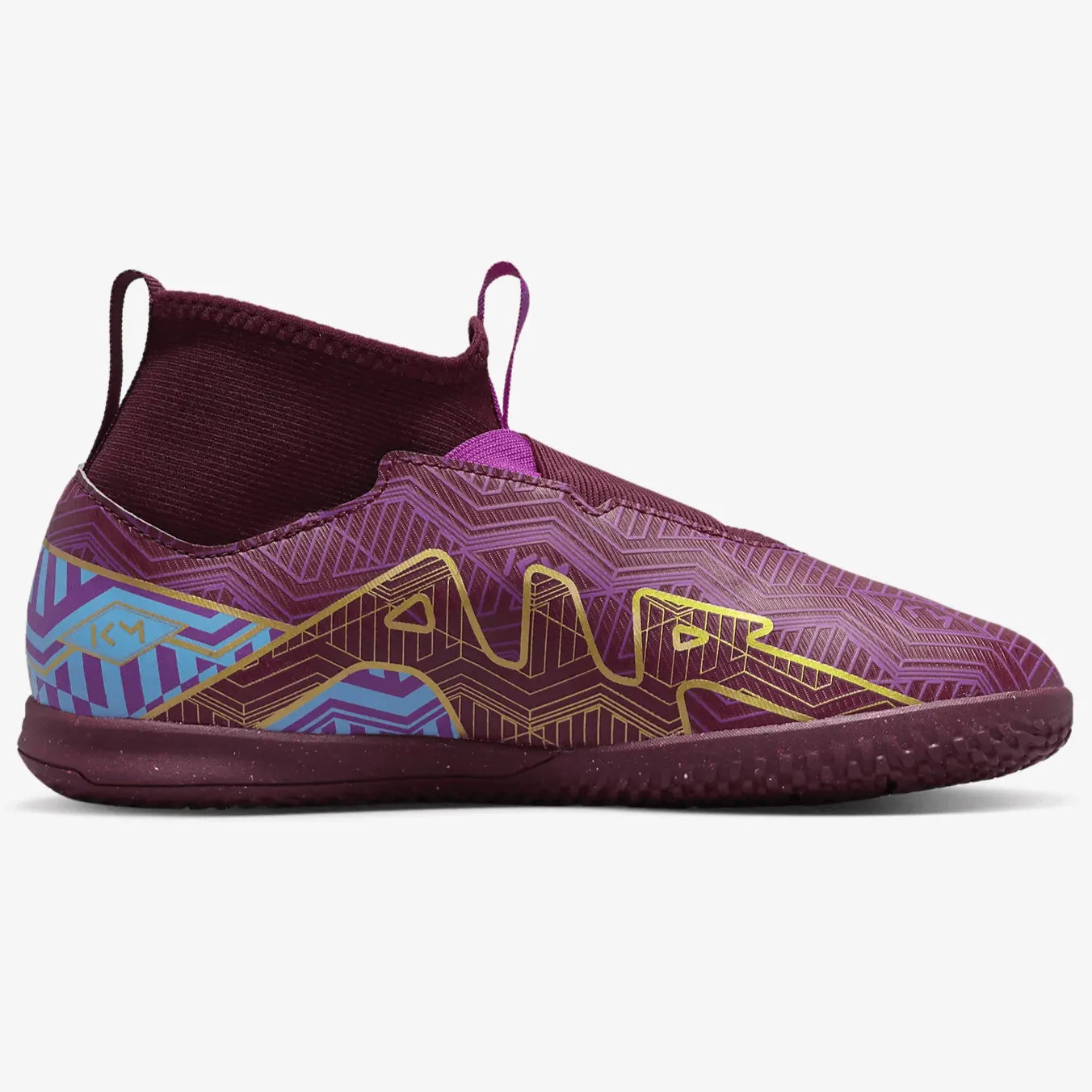 Nike Jr Zoom Superfly 9 Academy KM Indoor - Dark Beetroot-Gold (Side 2)