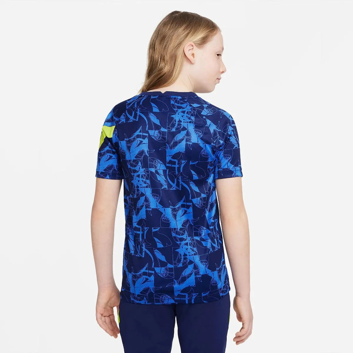 Nike 2021-22 Tottenham Youth Dry-Fit Pre-Match SS Jersey - Blue-Navy (Model - Back)