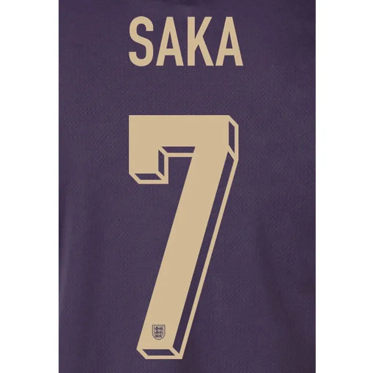 England 2024 25 Away Saka #7 Jersey Name Set (Back)
