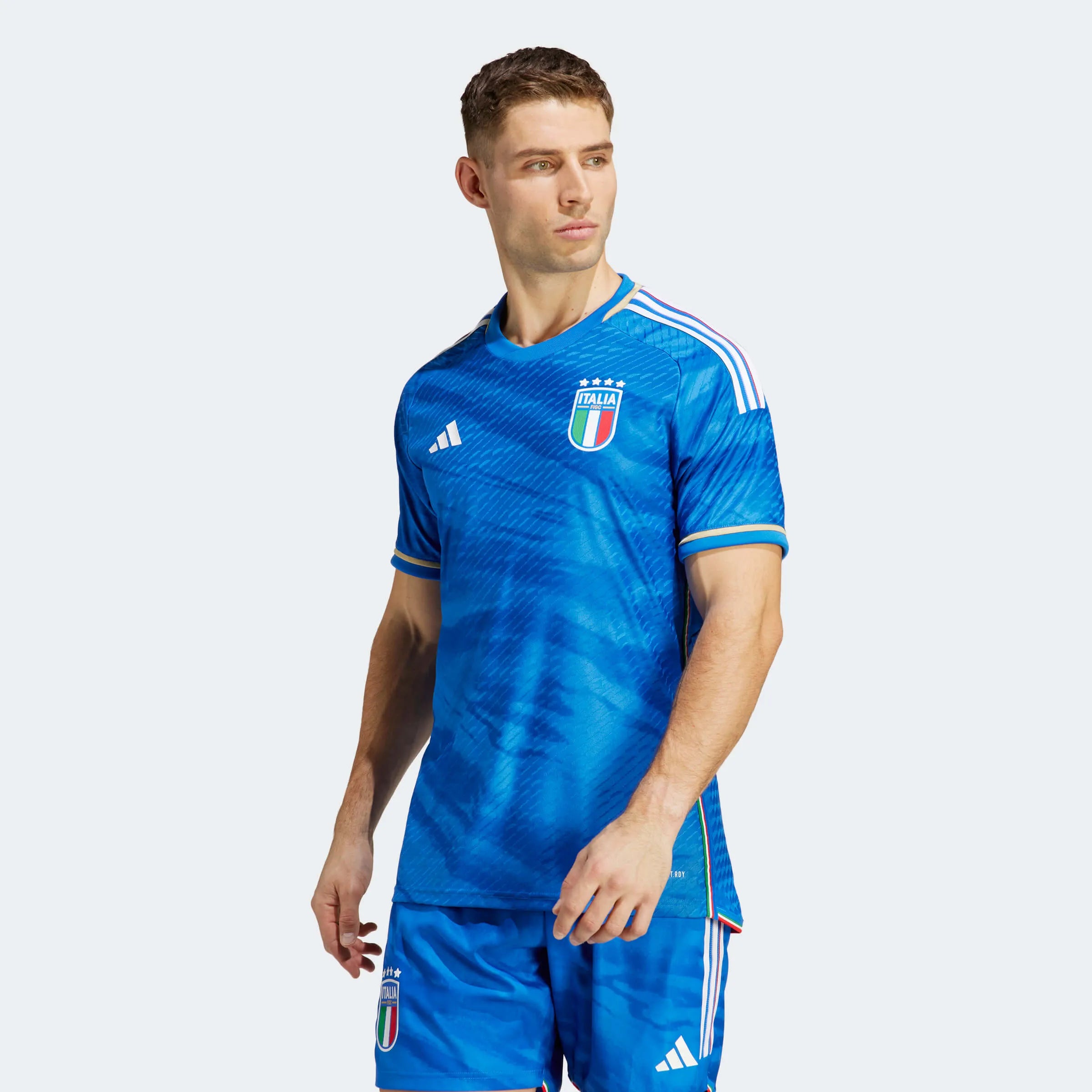 adidas 2023 Italy Authentic Home Jersey - Blue (Model - Front)