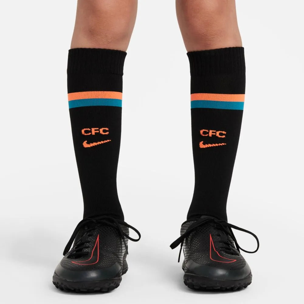 Nike 2021-22 Chelsea Youth Little Kids Third Kit - Blustery-Black-Hyper Crimson (Detail 6)