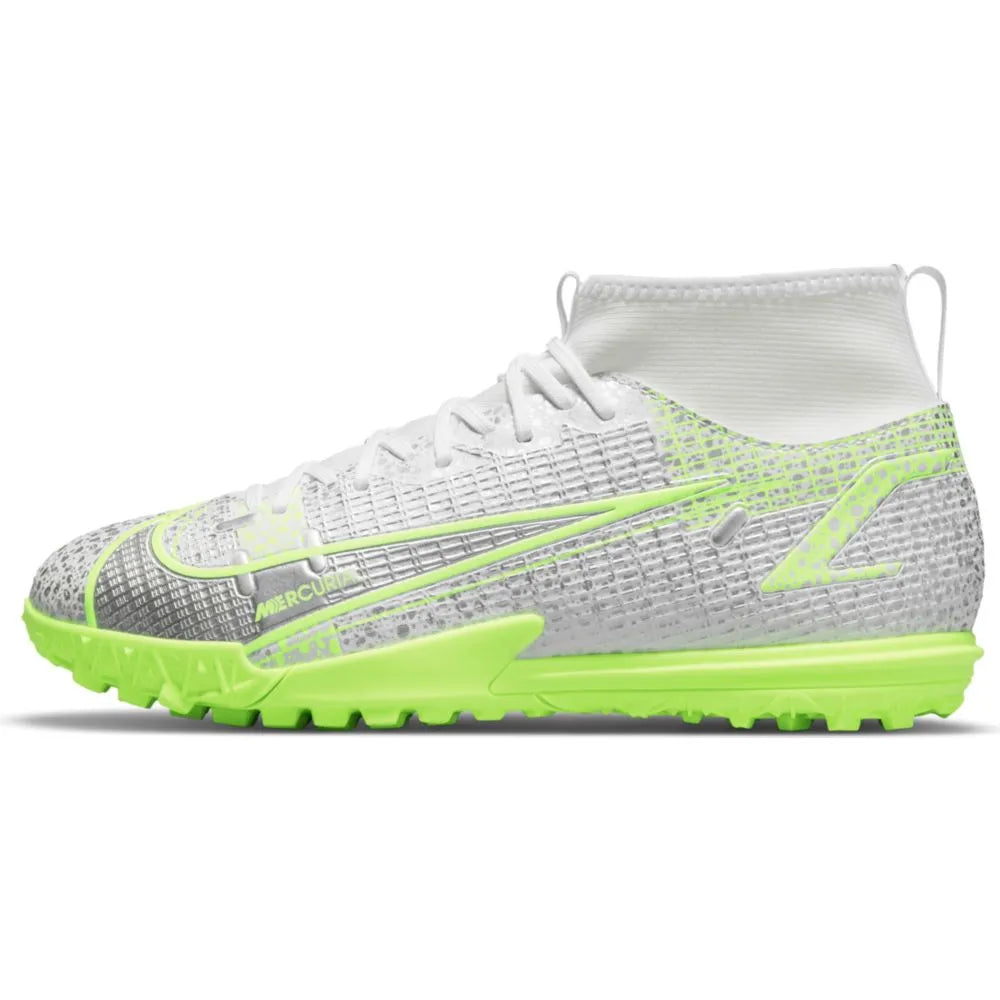 Nike JR Superfly 8 Academy TF - White-Grey-Volt (Side 1)
