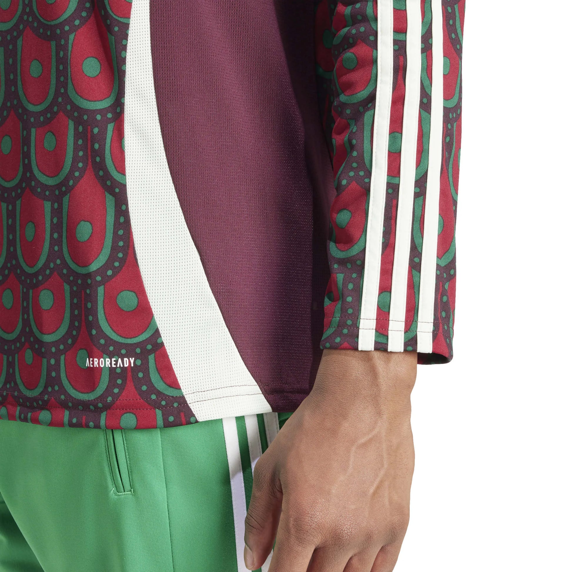 adidas 2024-25 Mexico Men's Stadium Home Long-Sleeve Jersey (Detail 2)