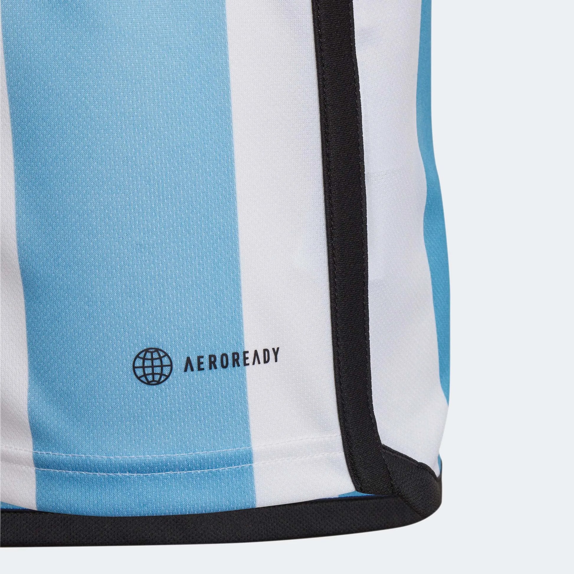 adidas 2022-23 Argentina Youth Home Jersey - White-Light Blue (Detail 3)