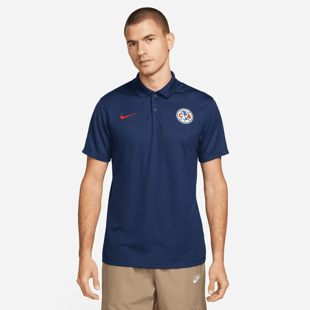 Nike 2023-24  Club America DF Polo - Navy - Red (Model - Front)