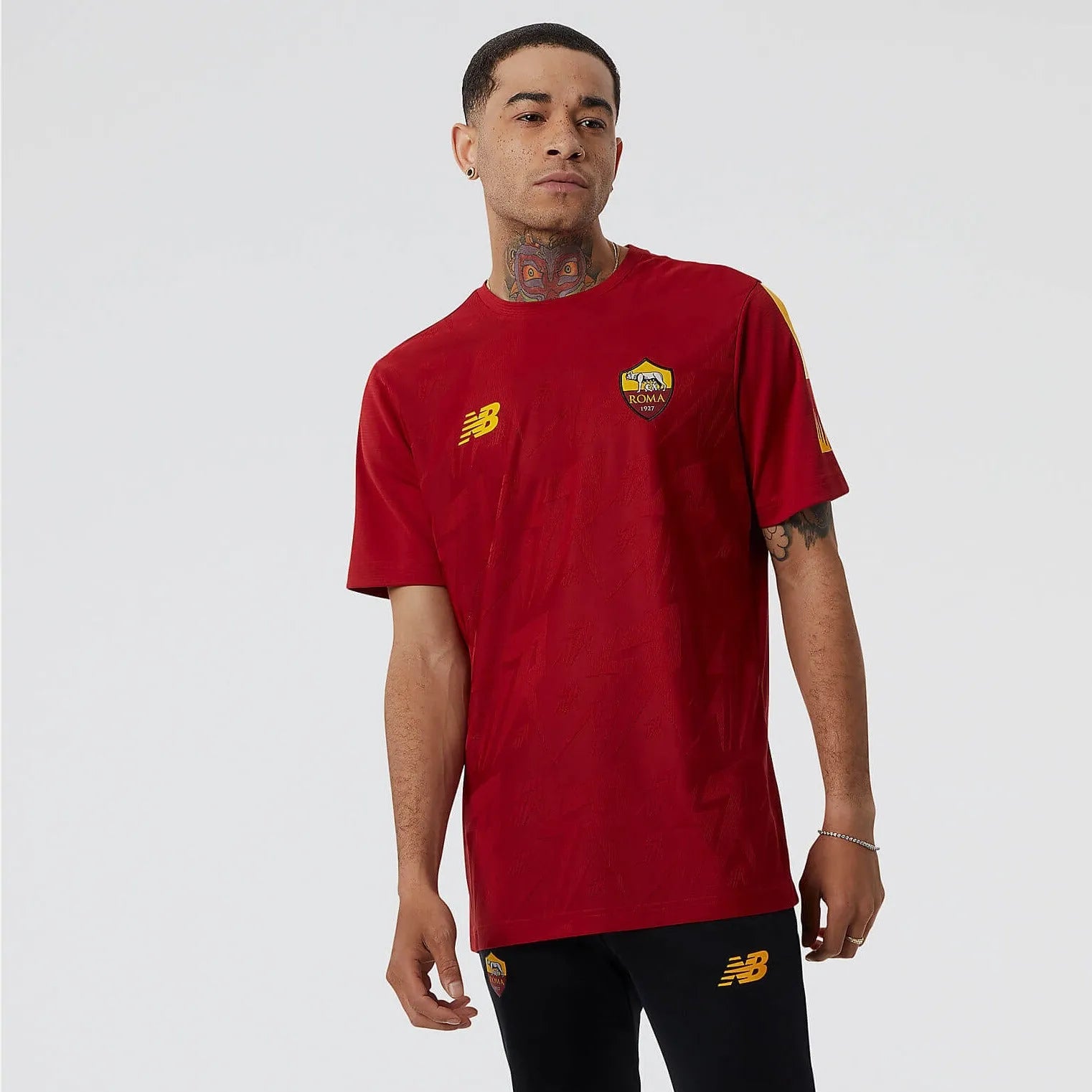 New Balance 2022-23 Roma Pre-Match Jersey Red (Model - Front)