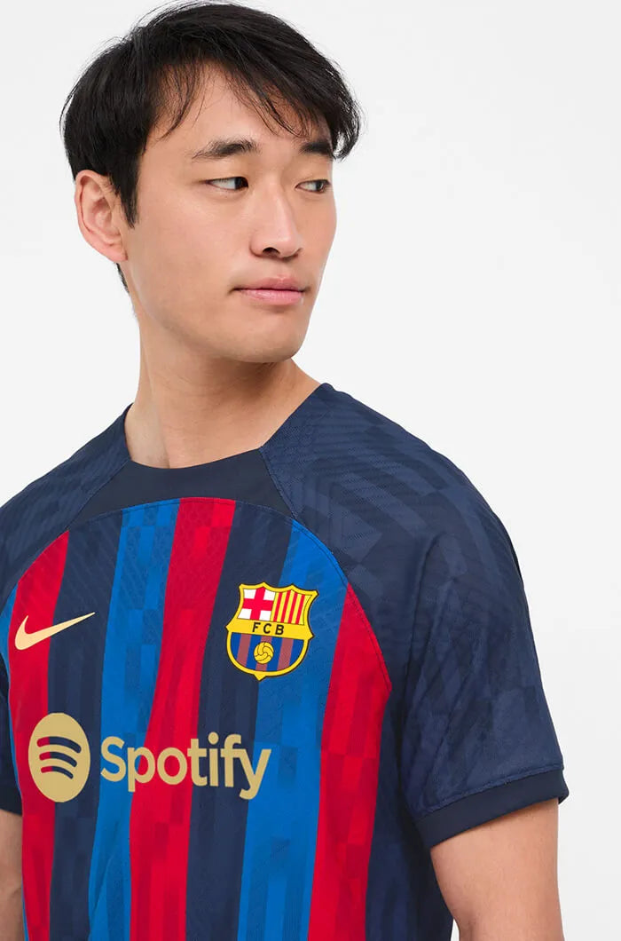 Nike 2022-23 FC Barcelona Authentic Home Jersey - Obsidian-Sesame (Detail 1)