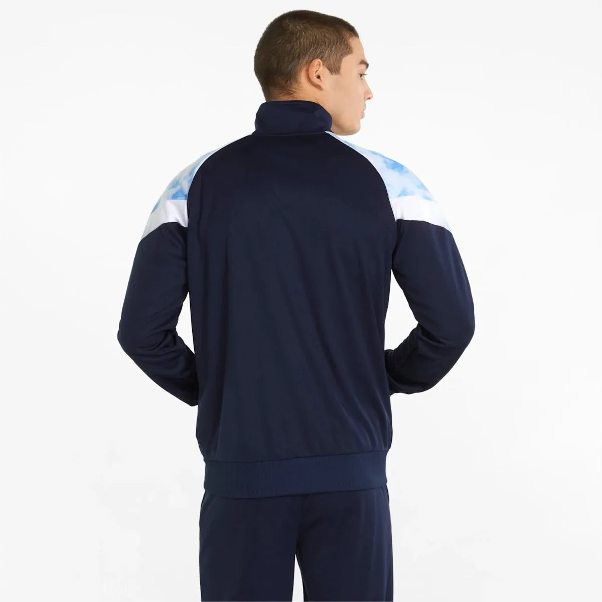 Puma 2022 Manchester City Iconic Track Jacket - Navy-White (Model - Back)