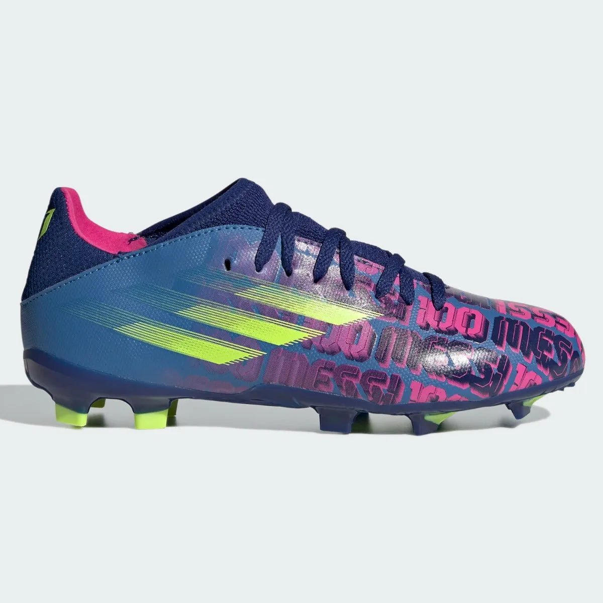 Adidas JR X Speedflow MESSI .3 FG - Blue-Pink-Yellow (Side 1)