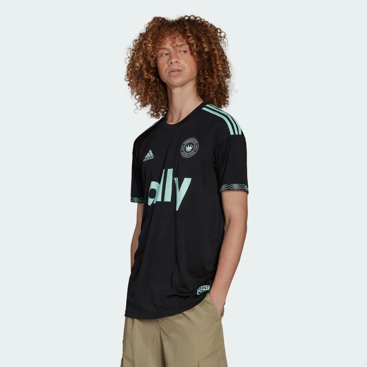 adidas 2022-23 Charlotte FC Away Jersey - Black-Clear Mint (Model - Front)