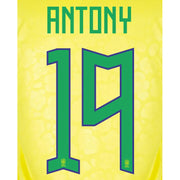 Brazil 2022-23 Home Antony #19 Jersey Name Set (Back)