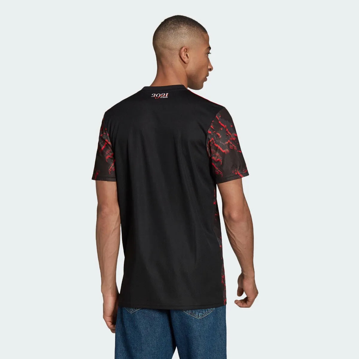 Adidas 21-22 River Plate  Away Jersey - Black-Red (Model - Back)