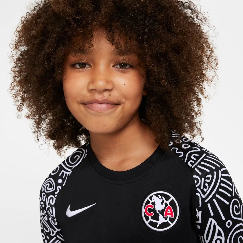 Nike 2020-21 Club America Youth Dry-Fit Pre-Match Jersey - Black-White