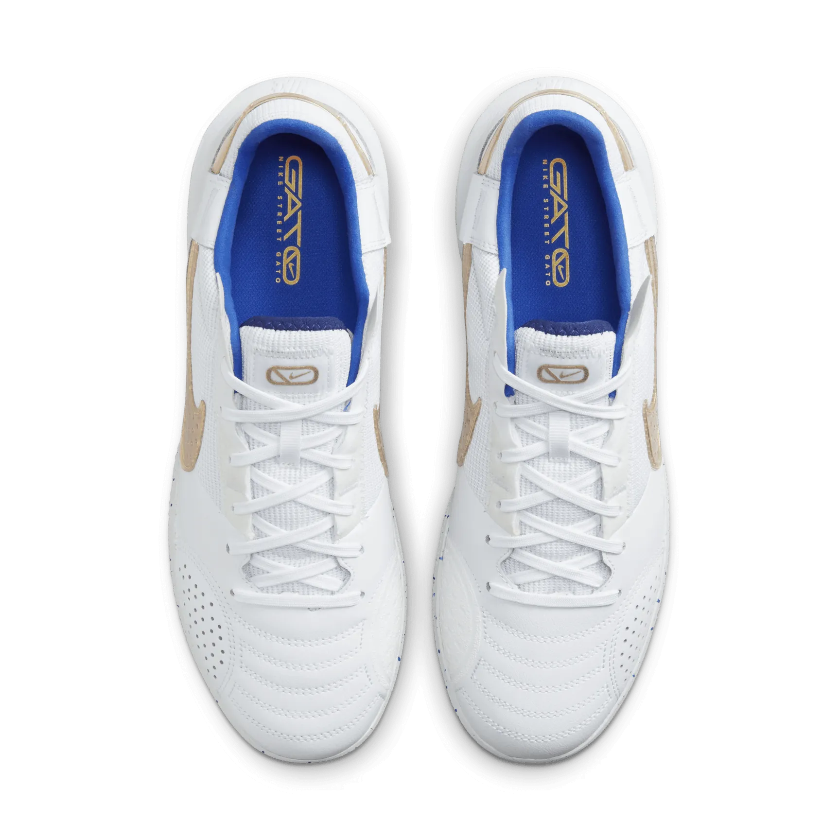 Nike Streetgato Indoor White Hyper Royal Metallic Gold (Pair - Top)
