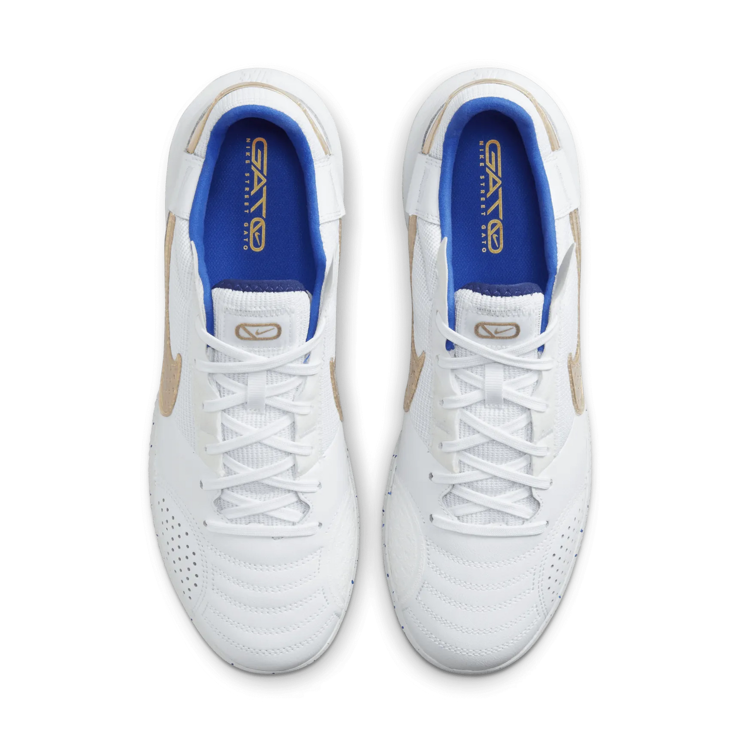 Nike Streetgato Indoor White Hyper Royal Metallic Gold (Pair - Top)