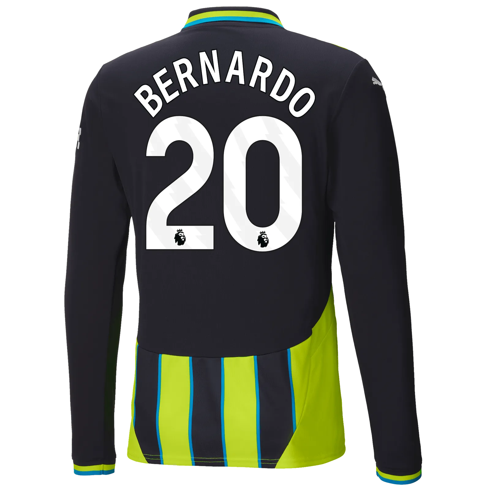 Puma 2024-25 Manchester City Men's Long-Sleeve Stadium Away Jersey (Bernardo)