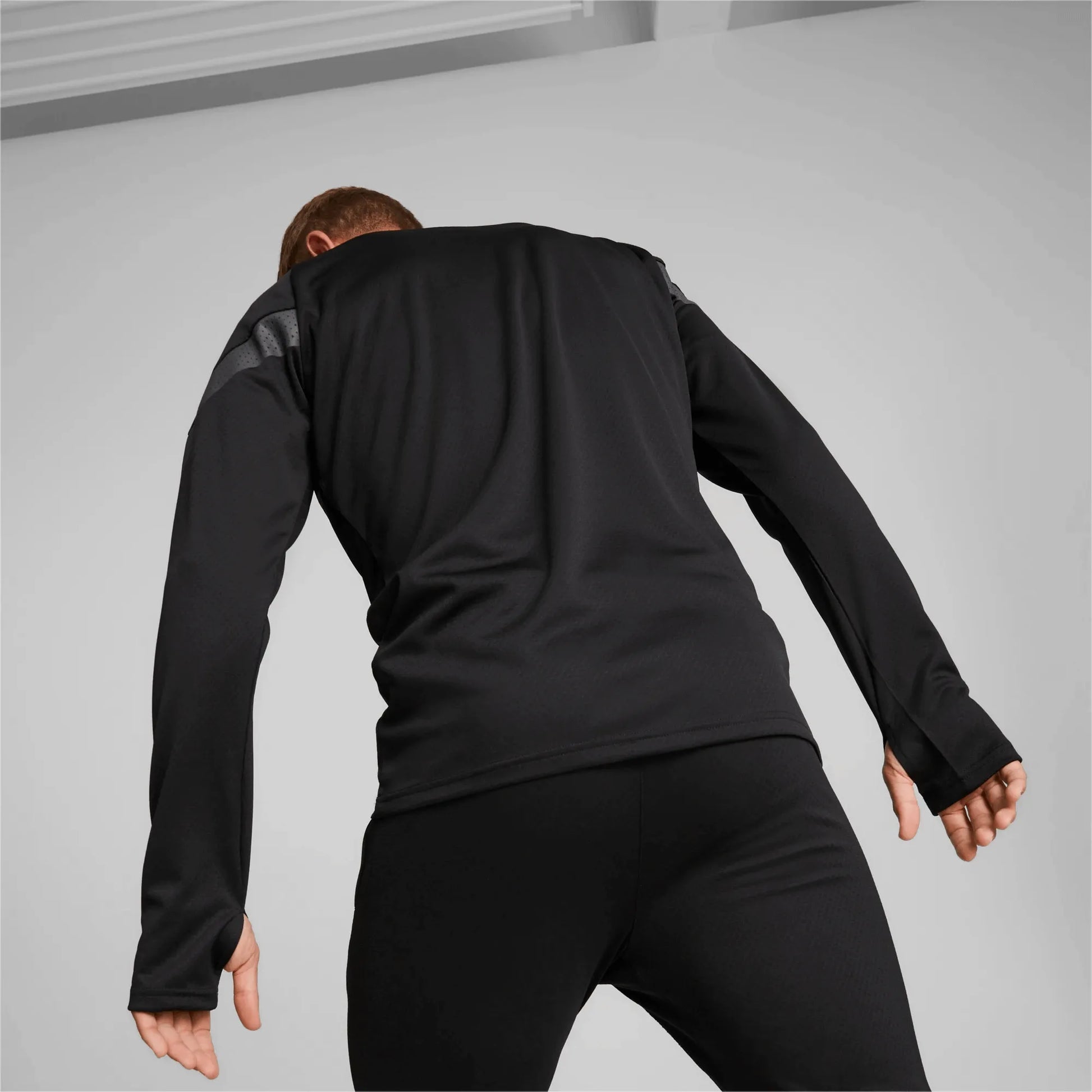 Puma 2022-23 AC Milan Quarter Zip Training Top - Black-Red (Model - Back)