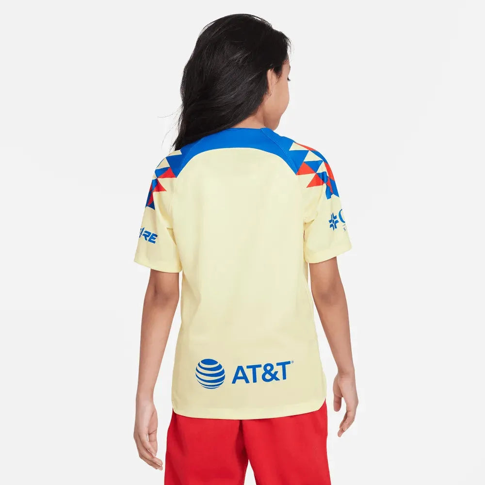 Nike 2023-24 Club America Youth Stadium Home Jersey (Model - Back)
