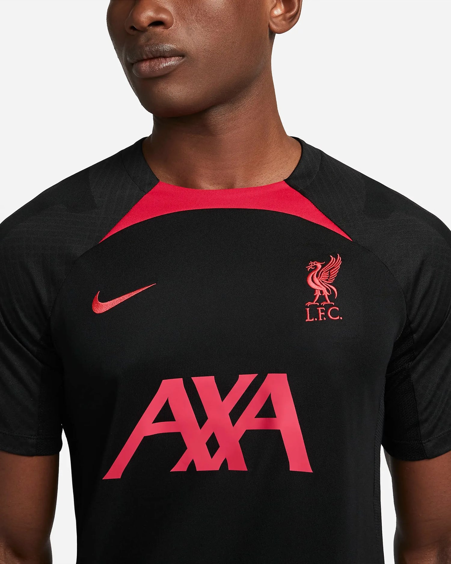 Nike 2022 23 Liverpool FC Strike Short Sleeve Top Black Siren Red