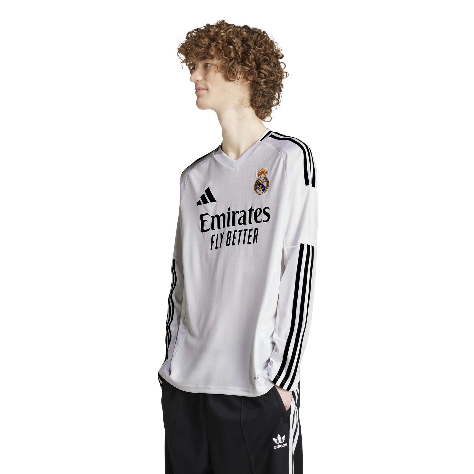 adidas 2024-25 Real Madrid Men's Stadium Home Long-Sleeve Jersey (Model - Front)