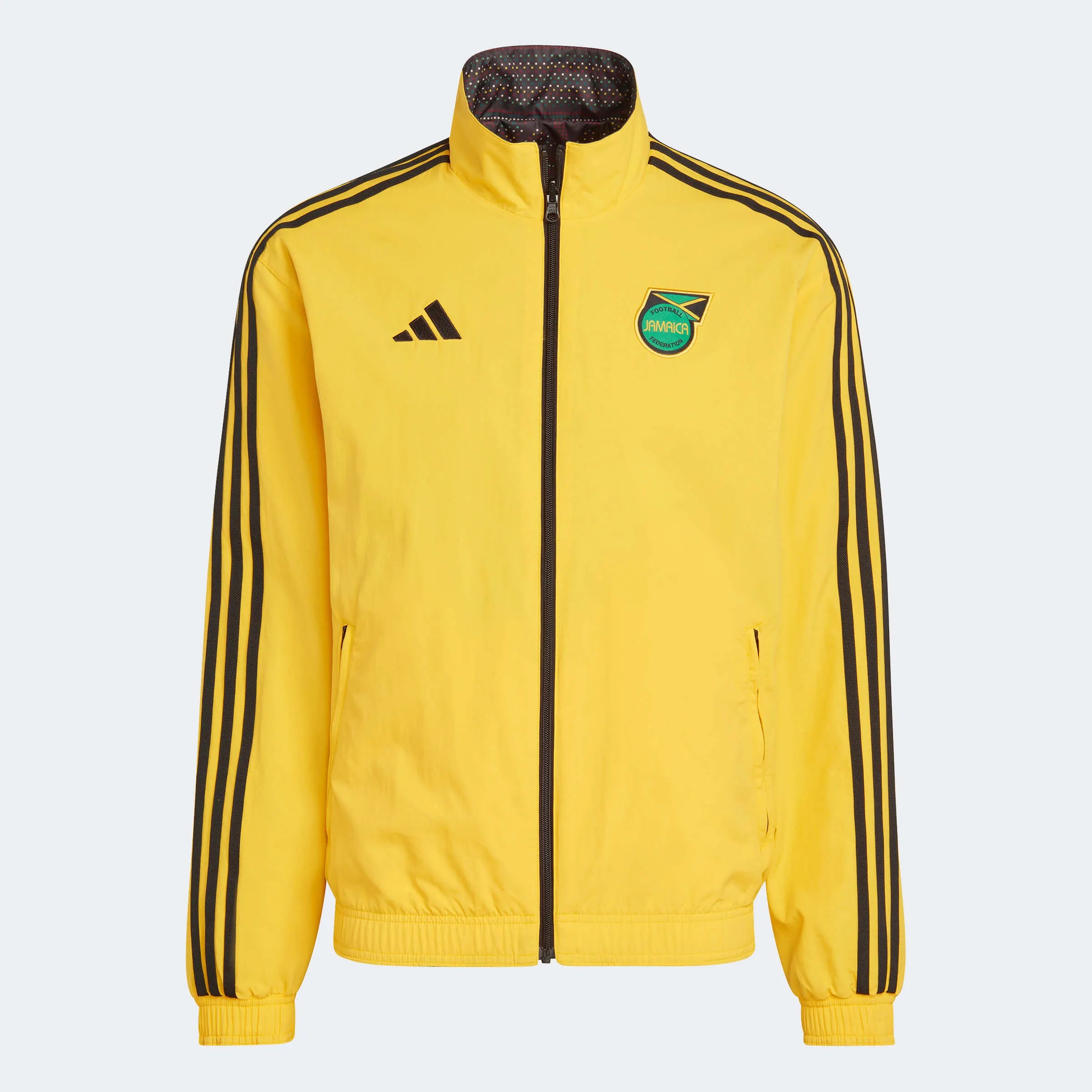 adidas 2023 Jamaica Reversible Anthem Jacket - Bold Gold-Black (Front)