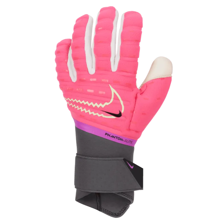 Nike Phantom Elite Goalkeeper Gloves - Hyper Pink-Iron Grey (Single - Outer)