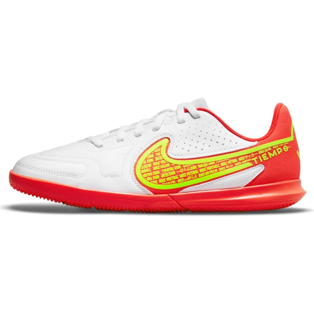 Nike JR Legend 9 Club IC - White-Volt-Crimson (Side 1)